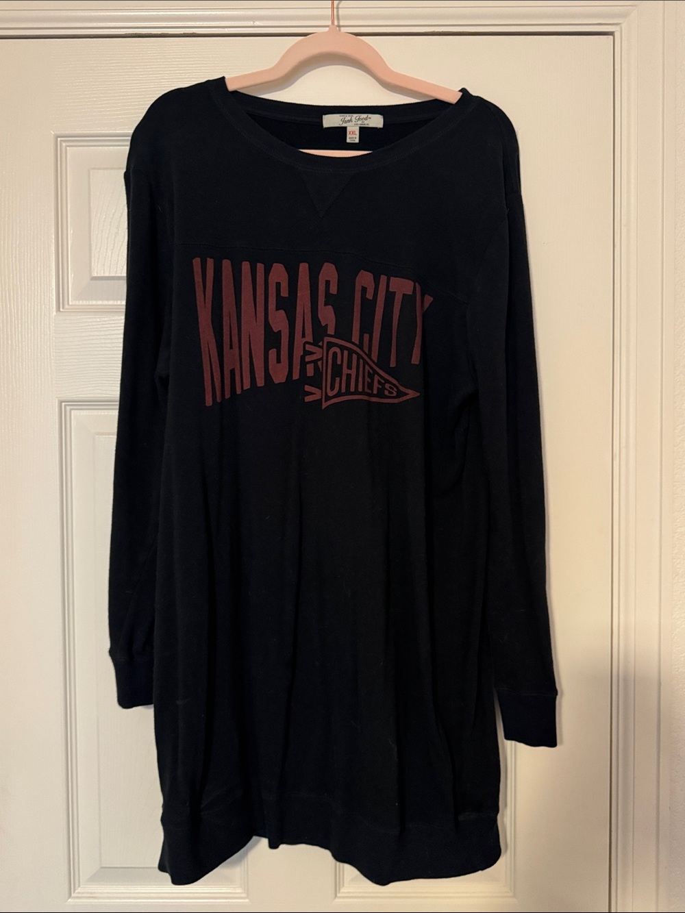 Junk Food Clothing Black Kansas City Chiefs Long Sleeve Dress